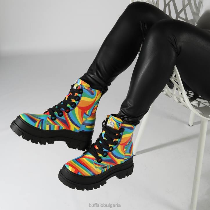 aspha lace up hi ankle-boot vegan DRV370 черна дъга Buffalo |ботуши