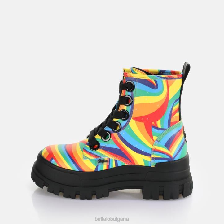 aspha lace up hi ankle-boot vegan DRV370 черна дъга Buffalo |ботуши