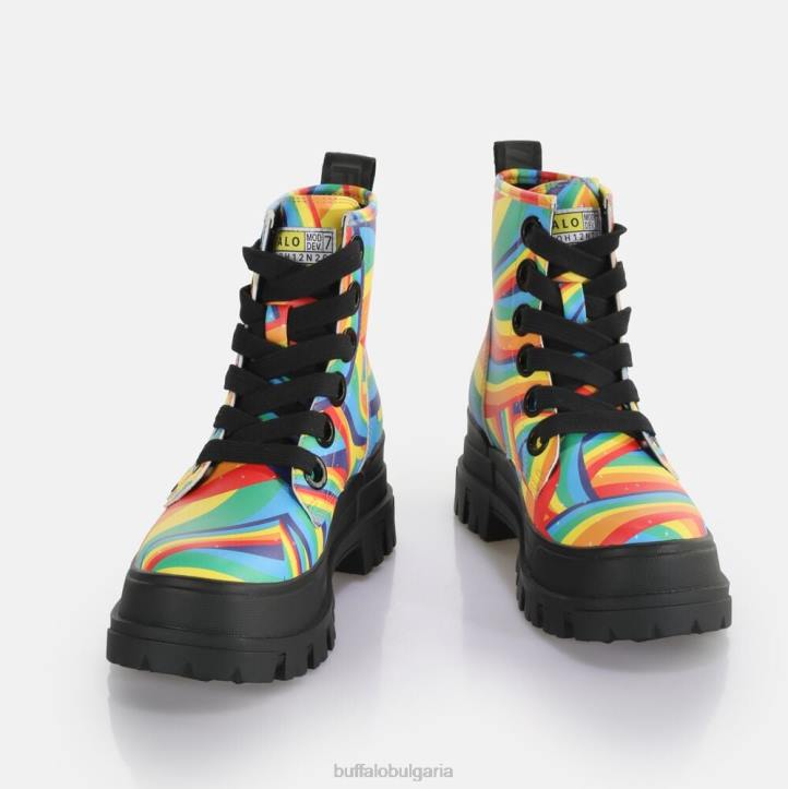 aspha lace up hi ankle-boot vegan DRV370 черна дъга Buffalo |ботуши