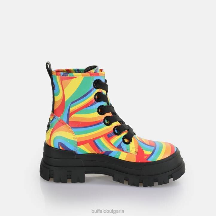 aspha lace up hi ankle-boot vegan DRV370 черна дъга Buffalo |ботуши