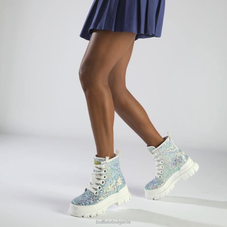 aspha lace up hi ankle boot vegan DRV372 сребро/крем Buffalo |ботуши