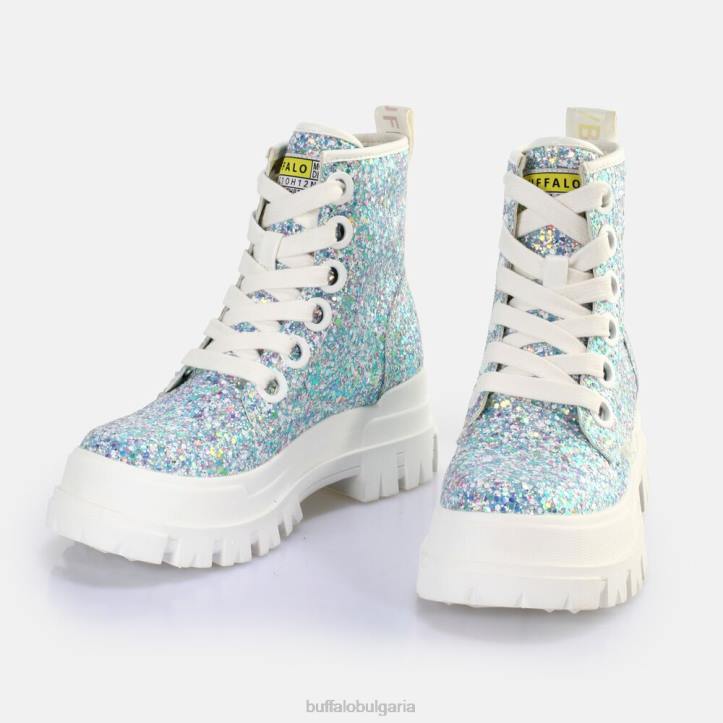 aspha lace up hi ankle boot vegan DRV372 сребро/крем Buffalo |ботуши