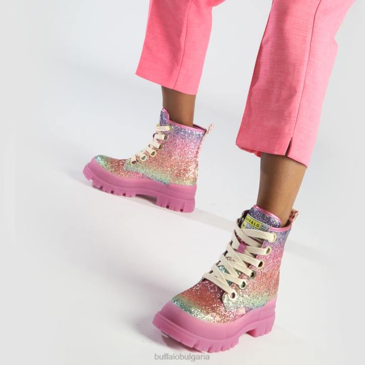 aspha lace up hi ankle boot vegan DRV373 фуксия Buffalo |ботуши