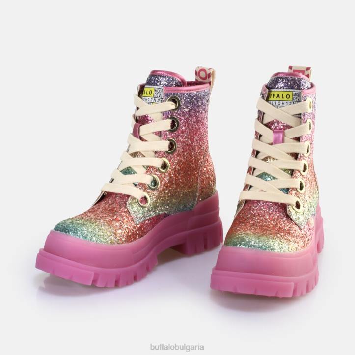 aspha lace up hi ankle boot vegan DRV373 фуксия Buffalo |ботуши