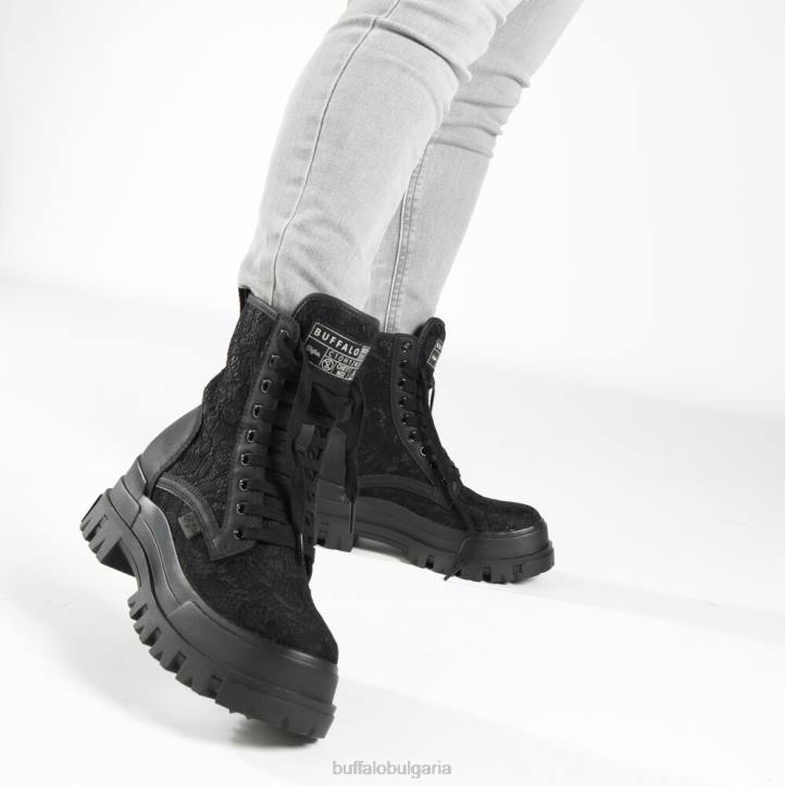 aspha lace up hi ankle-boot vegan DRV431 черен Buffalo |ботуши