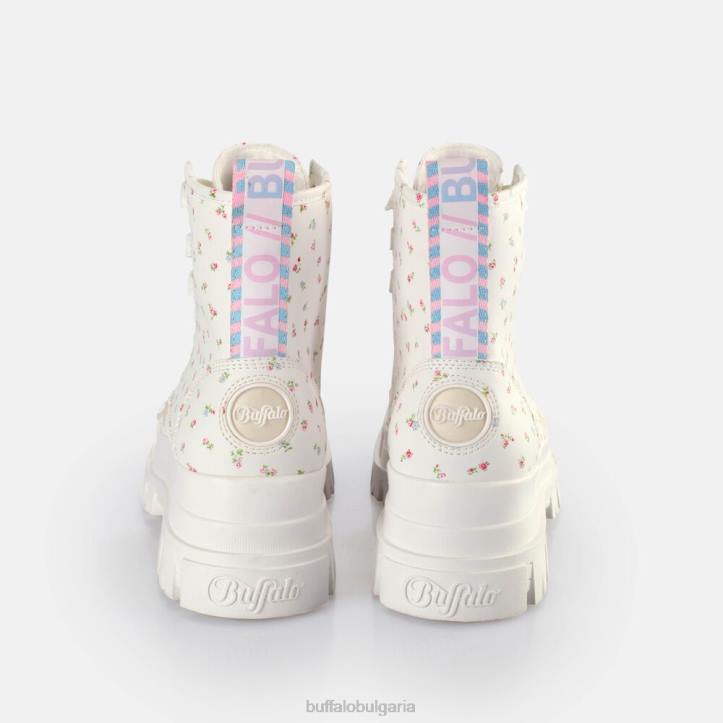 aspha lace up hi ankle-boots vegan DRV412 бели/цветя Buffalo |ботуши