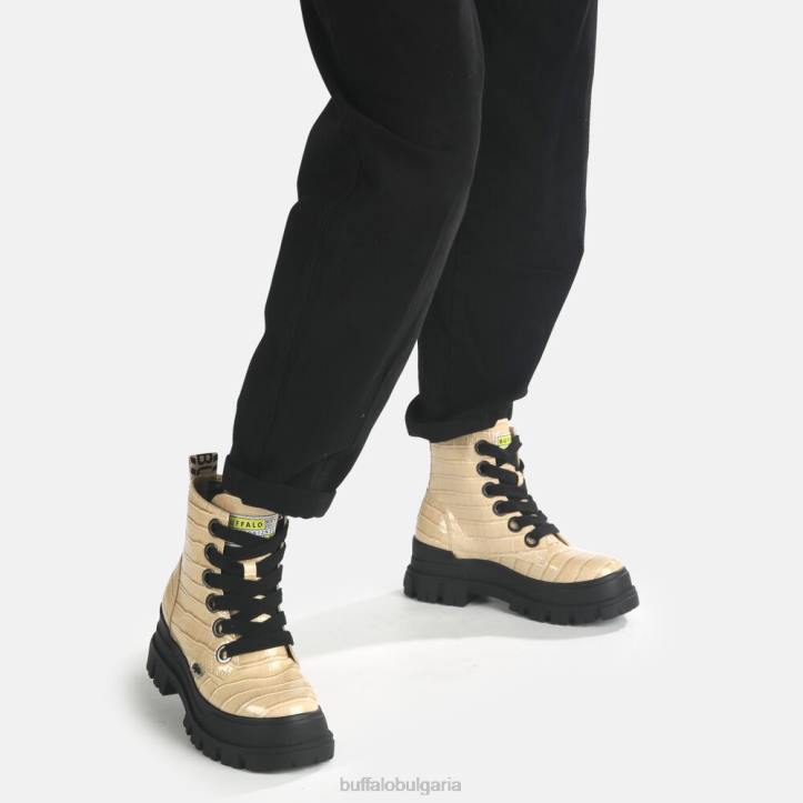 aspha lace up hi bootie flat vegan DRV371 сметана Buffalo |ботуши