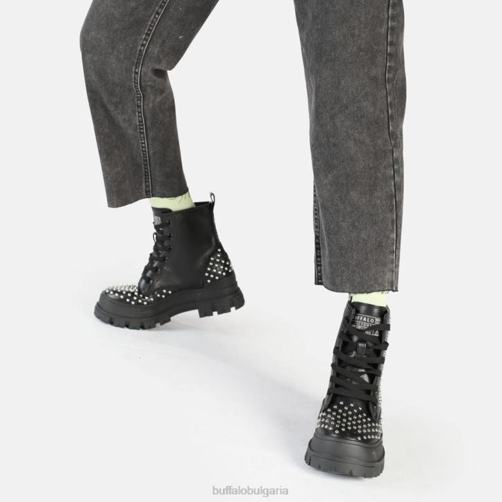 aspha rld pin laceup mid ankle boot vegan DRV367 черен Buffalo |ботуши