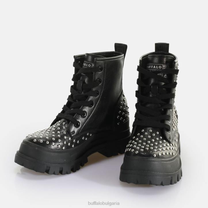 aspha rld pin laceup mid ankle boot vegan DRV367 черен Buffalo |ботуши