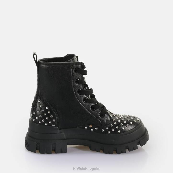 aspha rld pin laceup mid ankle boot vegan DRV367 черен Buffalo |ботуши