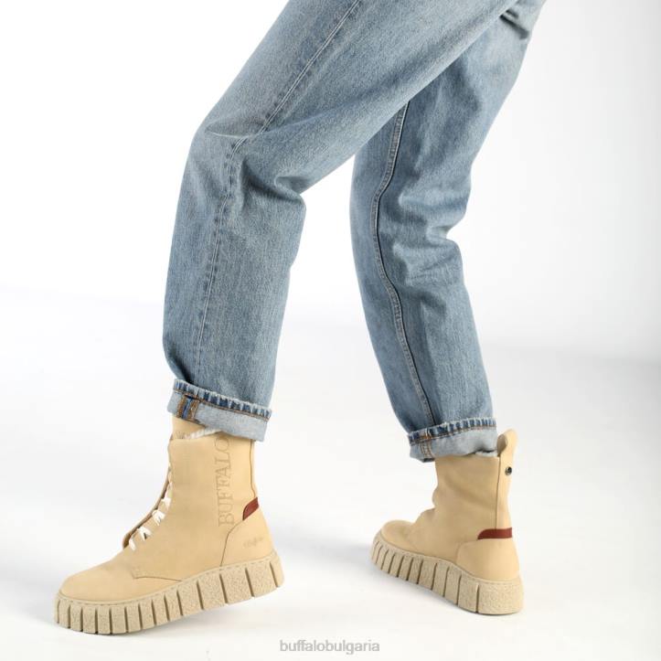 rampa lace up hi топли боти до глезена DRV466 сметана Buffalo |ботуши