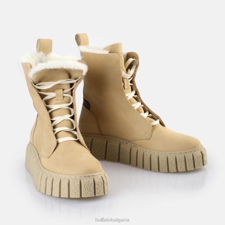 rampa lace up hi топли боти до глезена DRV466 сметана Buffalo |ботуши