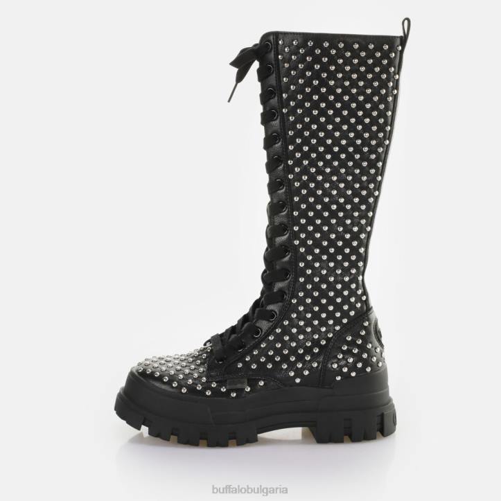 aspha on pin laceup hi boot vegan DRV507 черен Buffalo |ботуши