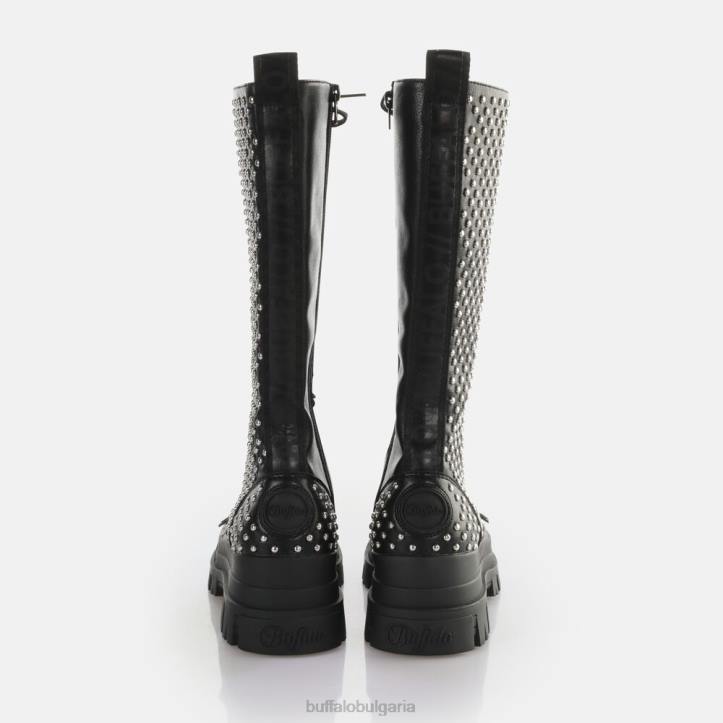 aspha on pin laceup hi boot vegan DRV507 черен Buffalo |ботуши