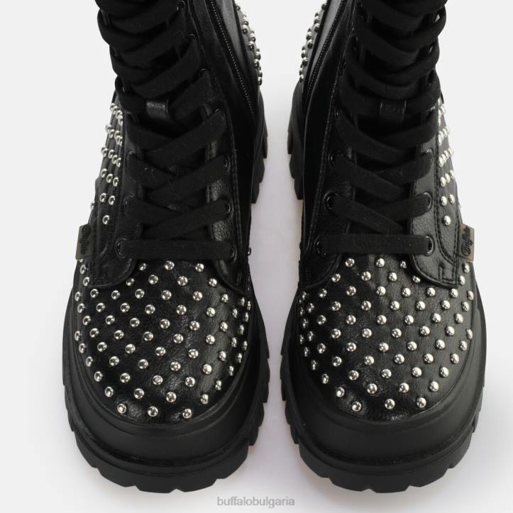 aspha on pin laceup hi boot vegan DRV507 черен Buffalo |ботуши