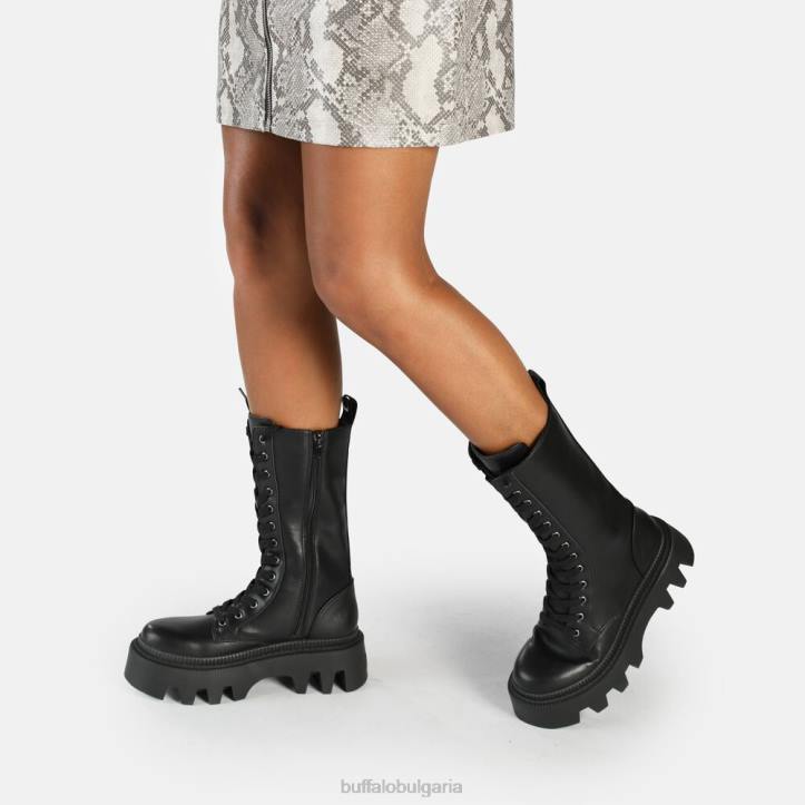 flora laceup hi boot vegan DRV649 черен Buffalo |ботуши