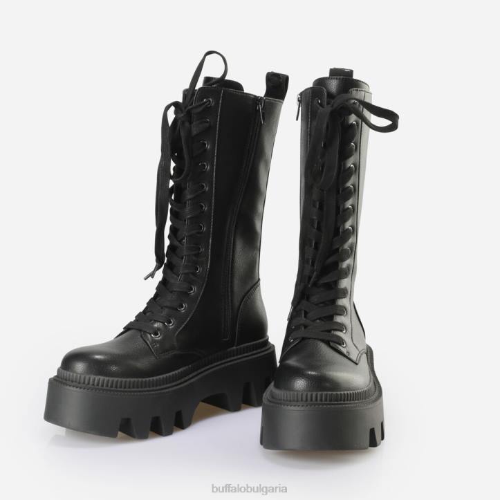 flora laceup hi boot vegan DRV649 черен Buffalo |ботуши