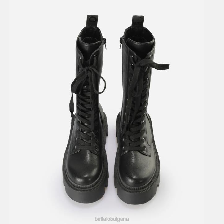 flora laceup hi boot vegan DRV649 черен Buffalo |ботуши