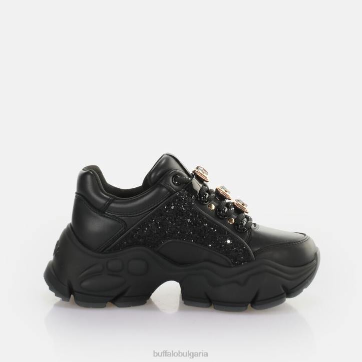 binary glam sneaker vegan DRV322 блясък/черно Buffalo |маратонки
