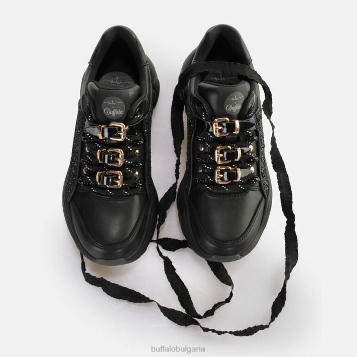 binary glam sneaker vegan DRV322 блясък/черно Buffalo |маратонки