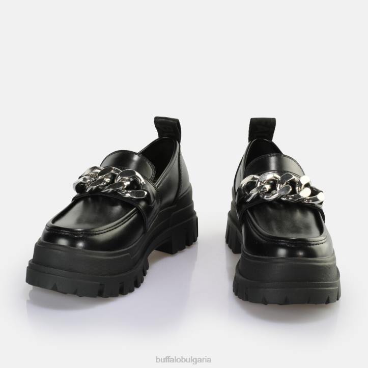 aspha loafer chain loafer vegan DRV596 черно/сребристо Buffalo | мокасини