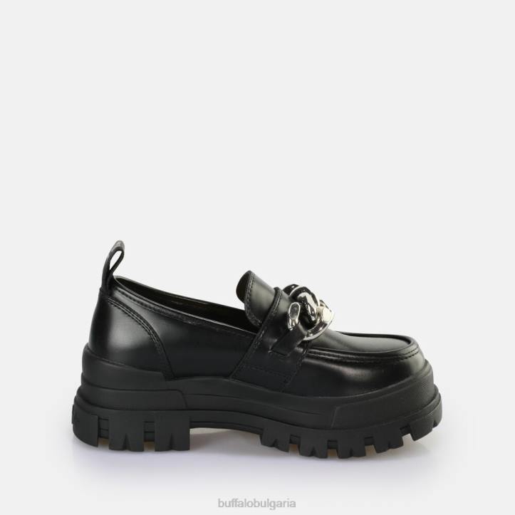 aspha loafer chain loafer vegan DRV596 черно/сребристо Buffalo | мокасини