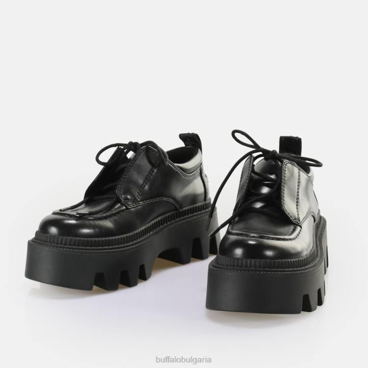 flora laceup lo веган мокасина DRV694 черен Buffalo | мокасини