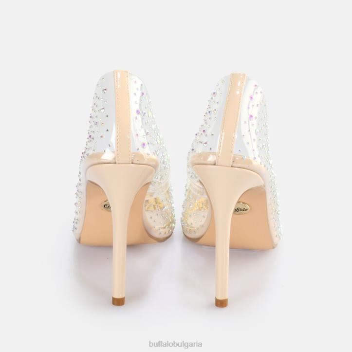 juliette diamond pump vegan DRV378 прозрачен/крем Buffalo |токчета