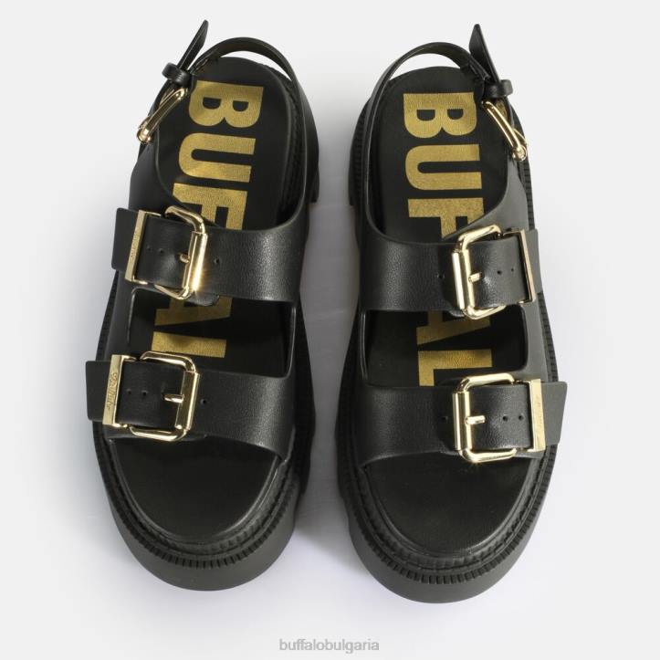сандали flora on platform vegan DRV106 черен Buffalo |сандали