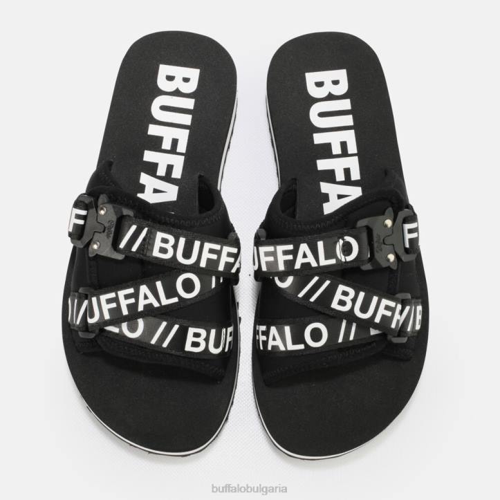 вегански сандали с пързалка на платформа DRV863 черен Buffalo |слайдове