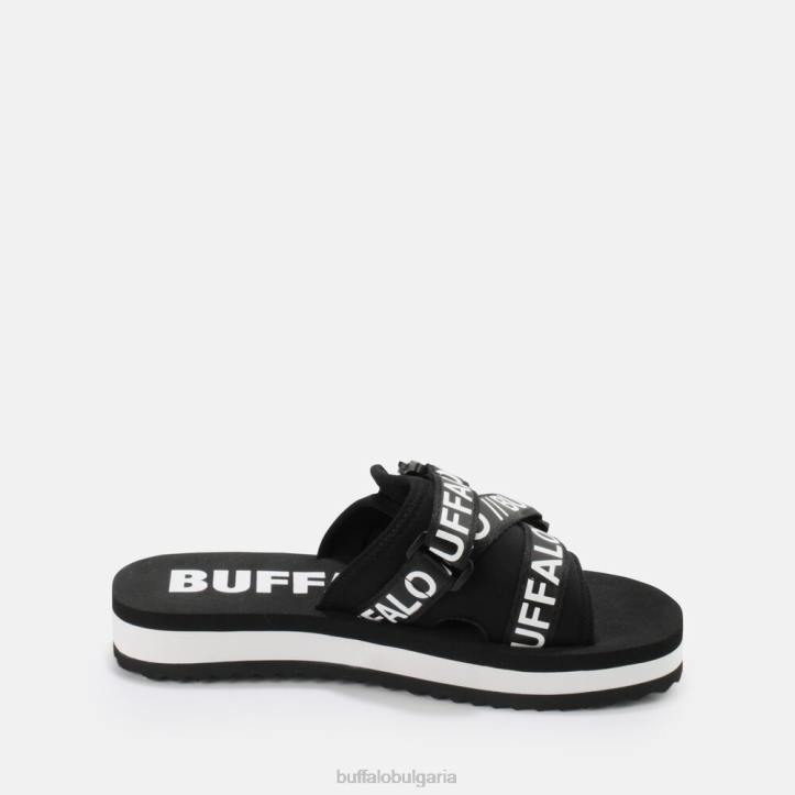 вегански сандали с пързалка на платформа DRV863 черен Buffalo |слайдове